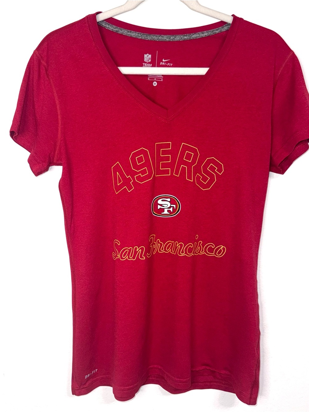 Nike Red San Francisco 49ers V-Neck Tee